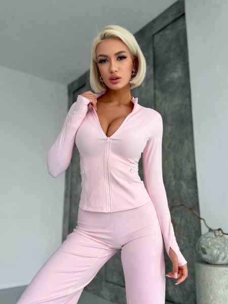 Жіночий спортивний комплект Flex з лосинами кльош 1391 рожевий 1391-рожевий-s фото