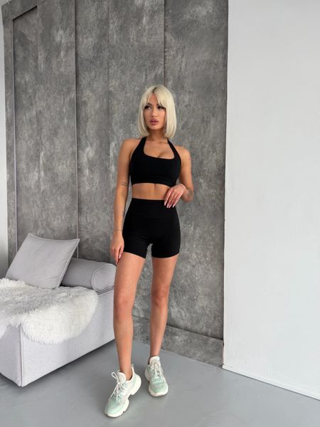 Жіночий спортивний комплект Flex з шортами та топом 2413 чорний 2413-чорний-s фото