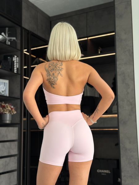 Жіночий спортивний комплект Flex з шортами та топом 2413 рожевий 2413-рожевий-s фото