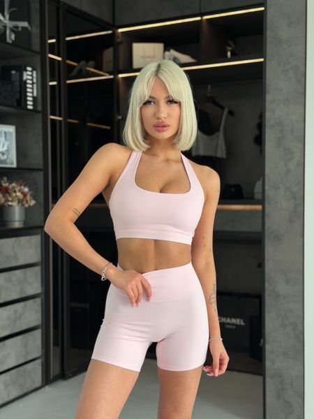 Жіночий спортивний комплект Flex з шортами та топом 2413 рожевий 2413-рожевий-s фото