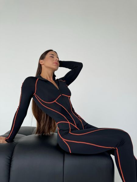 Комбинезон женский Flame 1170-4429 черный с оранжевыми швами 1170-4429-чорний-s фото