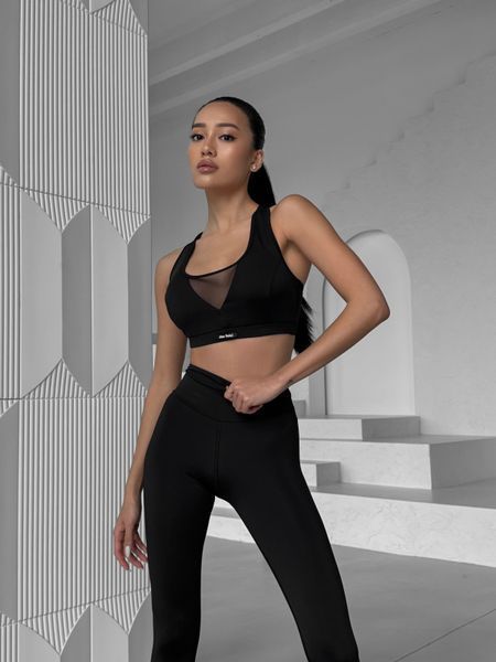 Спортивный топ Cleo со вставкой сетки и съемными чашками 3027 черный 3027-чорний-xs фото